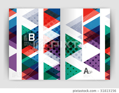 Vector triangle business annual report cover print - Stock Illustration ...