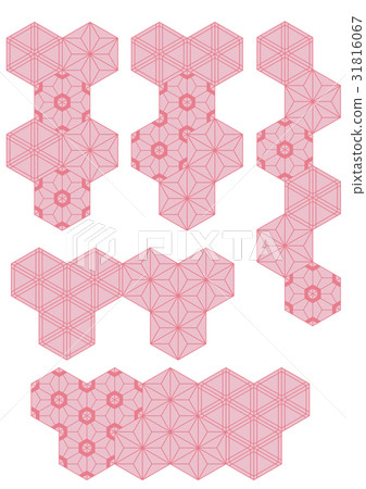 Sakura _ sesame _ hemp leaf pattern (background material) 31816067
