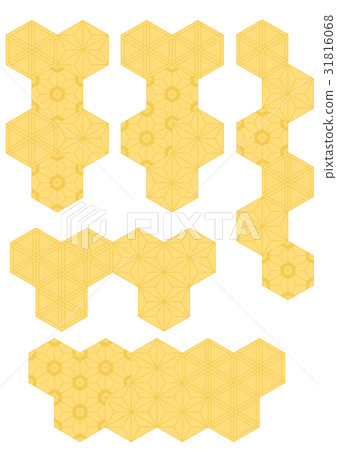 Sakura _ sesame _ hemp leaf pattern (background material) 31816068