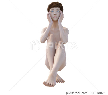 Female beauty image perming3DCG Illustration material 31818023