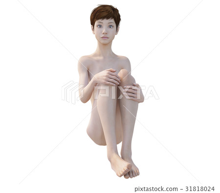 Female beauty image perming3DCG Illustration material 31818024