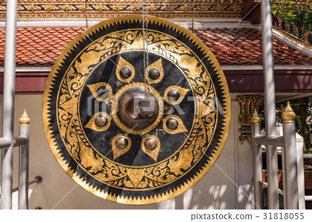 Wat Saket（金黃小山）鑼在曼谷，泰國 31818055