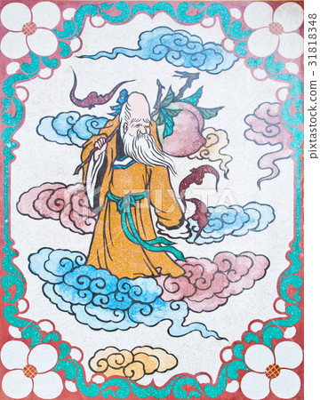 Art Chinese style painting on the wall in temple Art Chinese style painting on the wall in temple 31818348