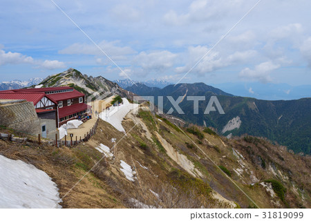 初夏北阿爾卑斯山Swansand別墅和Mt. 初夏北阿爾卑斯山Swansand別墅和Mt. 31819099