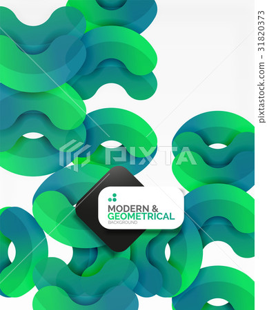 Abstract color geometric round shapes on white 31820373