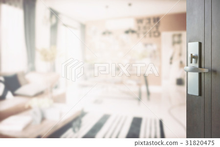 opened door to modern living corner opened door to modern living corner 31820475