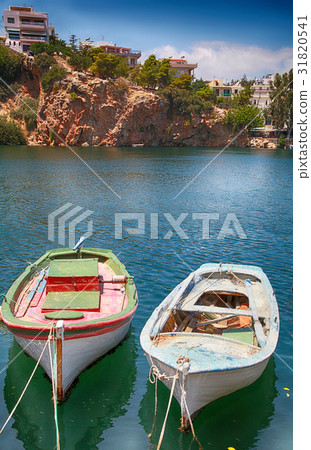 Old fishing boats in harbor, Crete, Greece. Old fishing boats in harbor, Crete, Greece. 31820541