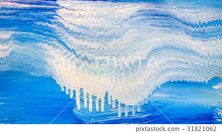 Acrylic stripe pattern with blue and white waves Acrylic stripe pattern with blue and white waves 31821062