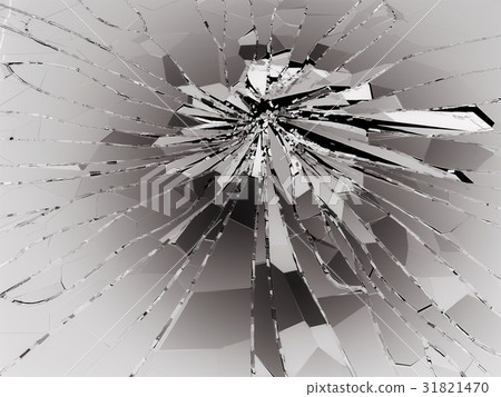 Pieces of Shattered glass on black Pieces of Shattered glass on black 31821470