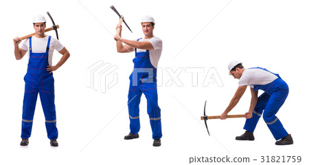 Man with axe isolated on the white Man with axe isolated on the white 31821759