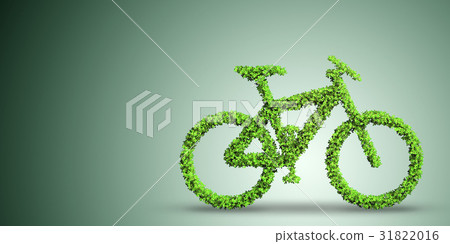 Green bicycle in transportation concept - 3d 31822016