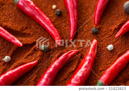 red hot chili peppers, popular spices concept - red hot chili peppers, popular spices concept - 31822623