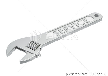 Service concept adjustable wrench with inscription 31822762