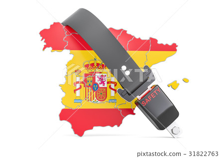 Spanish map with safety belt. Security and protect 31822763