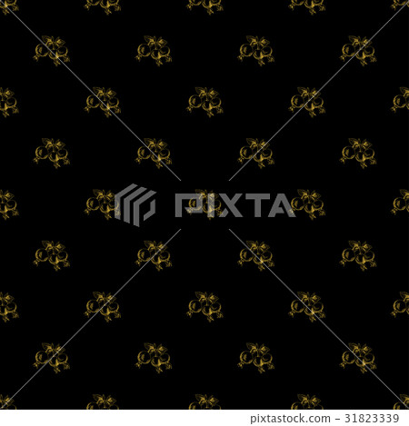 Golden sketch briar decor seamless pattern Golden sketch briar decor seamless pattern 31823339