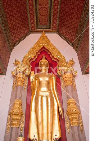 Golden buddha in thai temple,Thailand. Golden buddha in thai temple,Thailand. 31824203