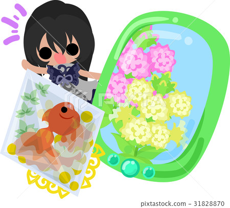 Cute girls and fish bowls and smart phones Cute girls and fish bowls and smart phones 31828870