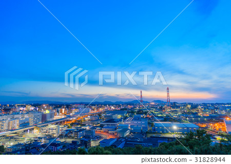 Plant sunset in Hachiman-ku, Kitakyushu city 31828944