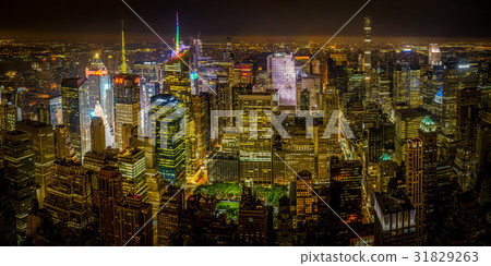 從帝國大廈（全景）紐約的夜景 31829263