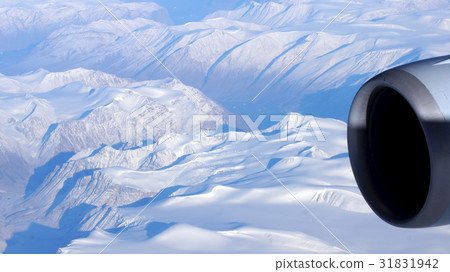 Greenland as seen from the sky, wing view with 31831942