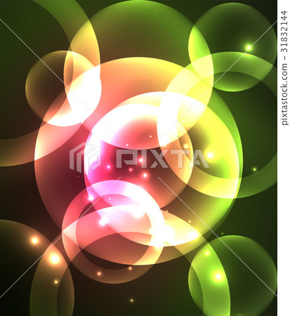 Glowing shiny overlapping circles composition on Glowing shiny overlapping circles composition on 31832144