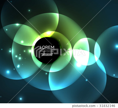Glowing shiny overlapping circles composition on Glowing shiny overlapping circles composition on 31832146