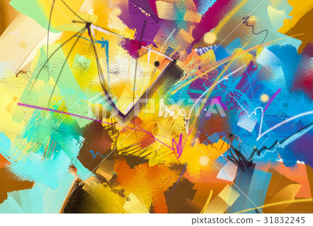 Abstract colorful oil painting on canvas texture. 31832245