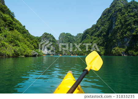 Kayaking though the Halong bay first person 31833235