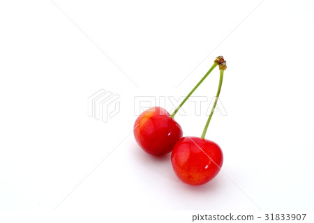 2 cherries and a white background right-aligned 2 cherries and a white background right-aligned 31833907