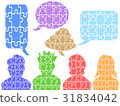 people head puzzle with speech bubbles 31834042