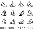 black sailboat outline icons 31834049