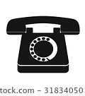 single black old vintage telephone icon 31834050
