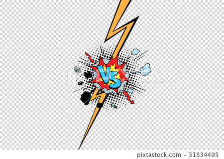 vs against versus isolate pop art background 31834495