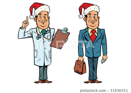 Smiling Christmas doctor and businessman 31836351