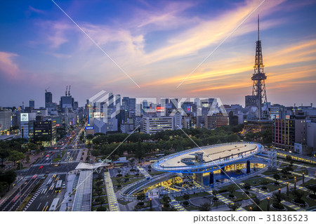 Nagoya city landscape Sakae evening view 31836523