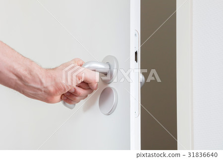 White door with chrome doorhandle 31836640