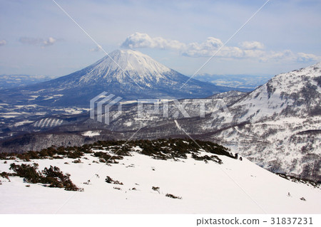 Mount Yotei seen from Niseko Weisshorn in early spring Mount Yotei seen from Niseko Weisshorn in early spring 31837231
