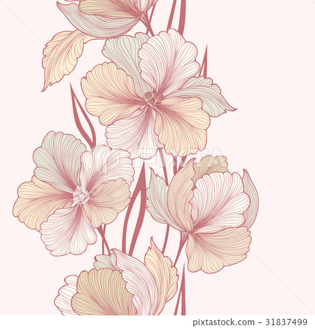 Floral seamless background. Flower Flourish border Floral seamless background. Flower Flourish border 31837499