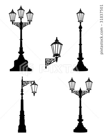 Street lamp. Lights set. City retro streetlignts 31837501