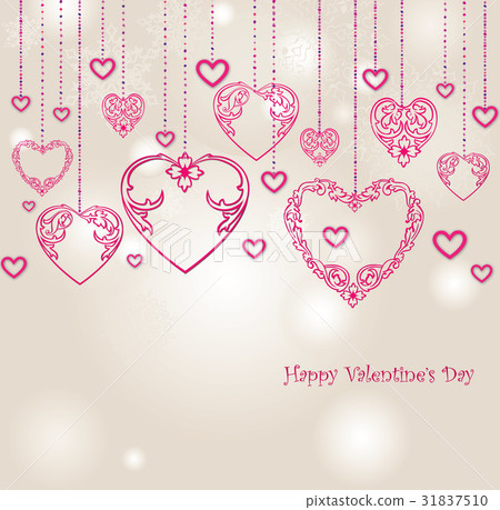 Love heart pattern. Valentine day greeting card Love heart pattern. Valentine day greeting card 31837510