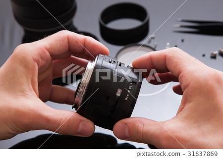 Photo camera lens repair set. Engineer maintenance 31837869