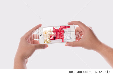 Hand photographed Christmas present boxes Hand photographed Christmas present boxes 31839818