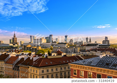 Top view of the center of Warsaw Top view of the center of Warsaw 31840419
