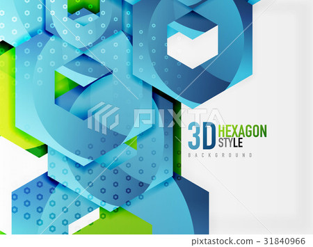 Vector 3d hexagon background - Stock Illustration [31840966] - PIXTA