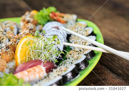 Fresh sushi close up Fresh sushi close up 31841027