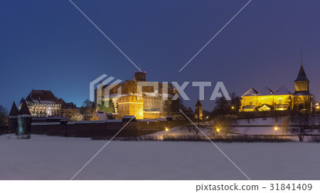 Teutonic Knights in Malbork castle at night 31841409