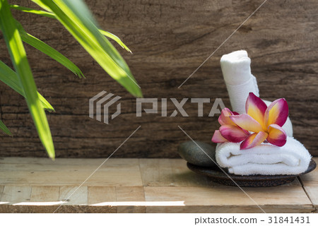 Plumeria flower and massage ball spa aroma 31841431