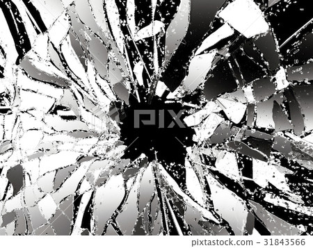 Shattered glass over black background Shattered glass over black background 31843566
