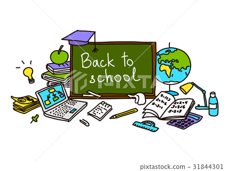 Back to school, hand drawn set color sketch doodle 31844301
