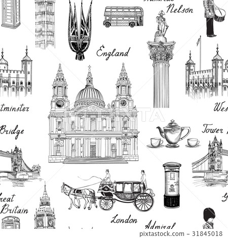 London city landmark pattern Travel background London city landmark pattern Travel background 31845018